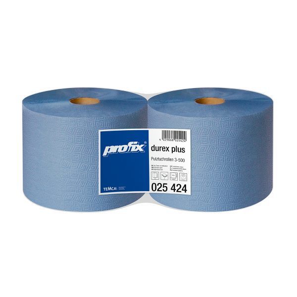 Putzpapier profix® durex plus Putztuchrolle 025424, 3-lagig, blau, 2 x 500 Abrisse/VKE *