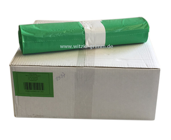 Müllsack 120 L T 60 grün,  38 µ, LDPE